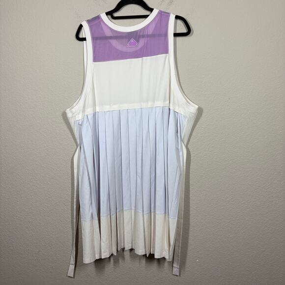 Nike Air Jordan Plus 3X Engineered Tie Dress White Purple Pleated Sleeveless - Picture 4 of 11